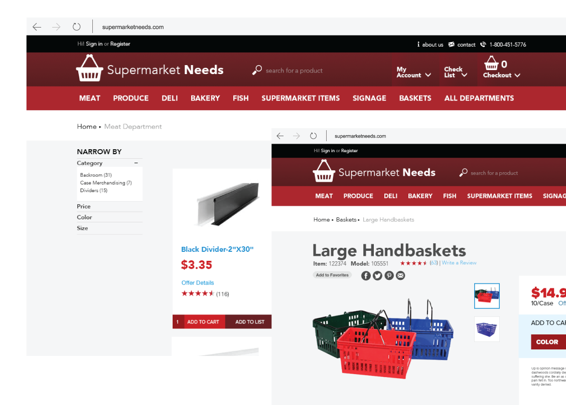 Supermarketneeds Website Design Layout